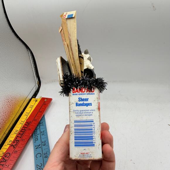 Halloween Decor Assemblage - Mummy in Bandage Tin - Picture 7 of 11